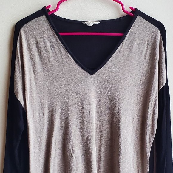 Madewell Tan & Black V-Neck Jersey Size Medium - Picture 5 of 10